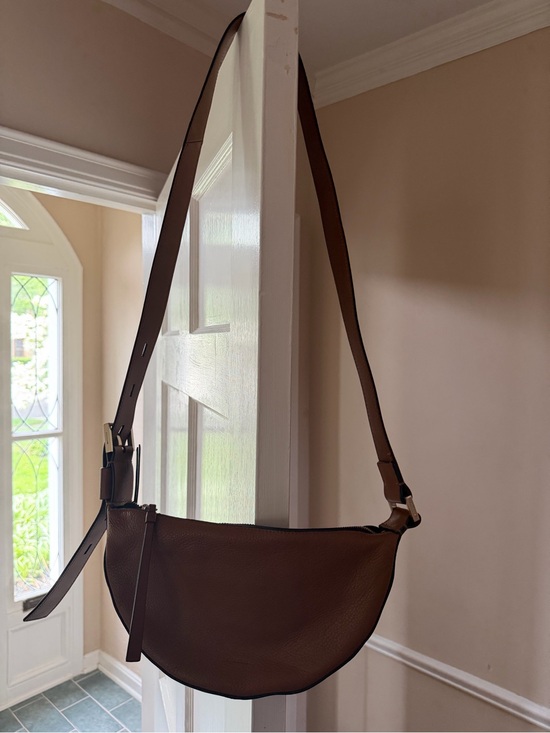 All Saints Handbags - All Saints Half Moon Brown Leather Crescent Crossbody